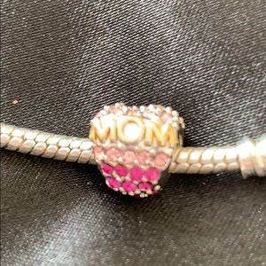 Mom charm with October birthstone